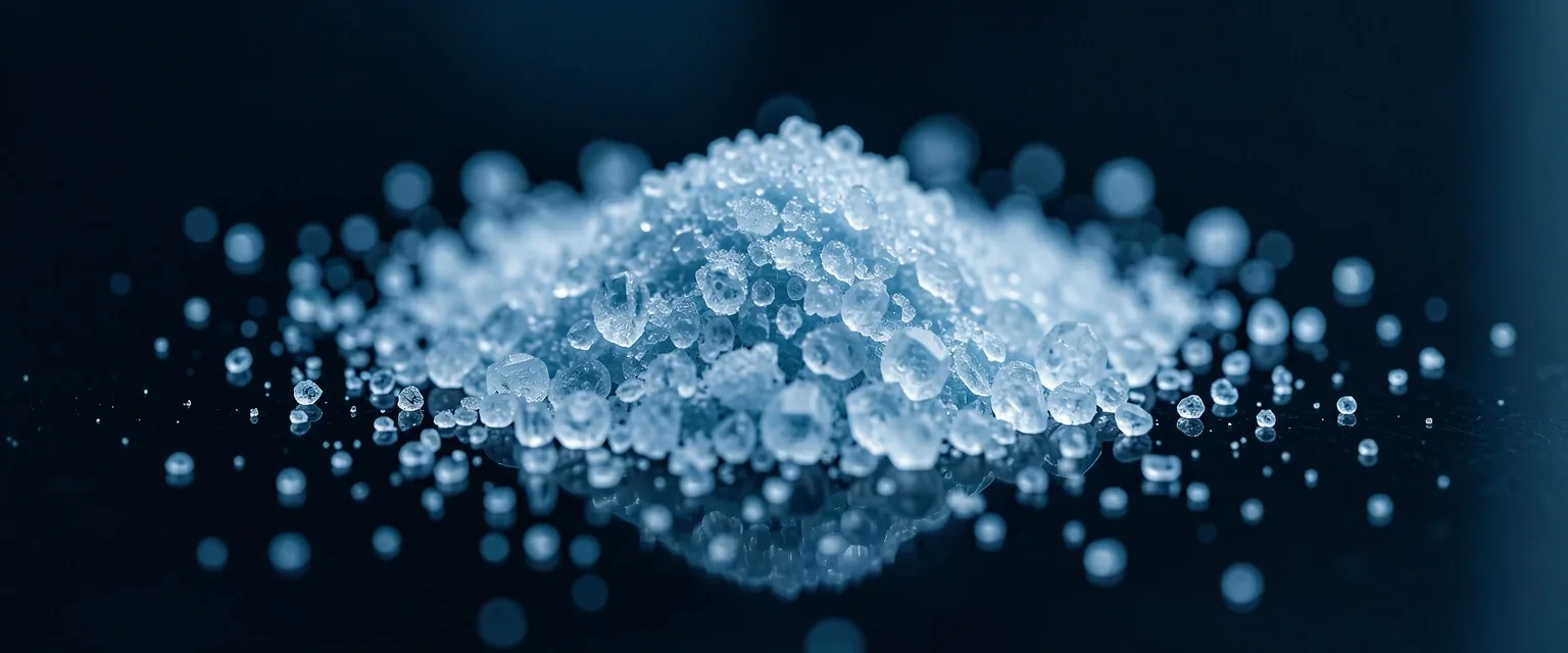 Crystalline mineral powder macro detail